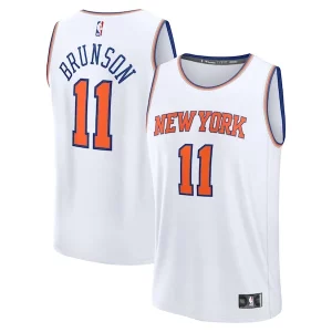 Stylish Jalen Brunson New York Knicks Youth Fast Break Replica Player Jersey Association Edition White
