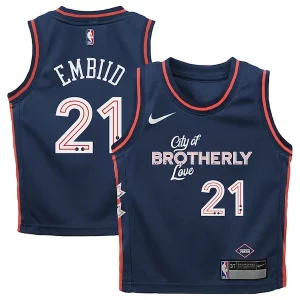 Cool Joel Embiid Philadelphia 76ers Nike Toddler Swingman Replica Jersey City Edition Navy