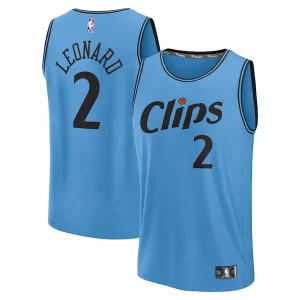 Cool Kawhi Leonard LA Clippers 2024/25 Fast Break Player Jersey City Edition Light Blue