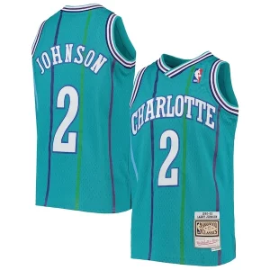 Cool Larry Johnson Charlotte Hornets Youth 1992/93 Hardwood Classics Swingman Jersey Teal
