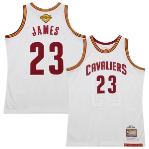 Cool LeBron James Cleveland Cavaliers 2015/16 Hardwood Classics Authentic Jersey White