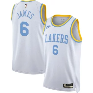 Cool LeBron James Los Angeles Lakers Nike Swingman Jersey Classic Edition White