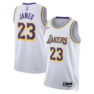 Cool LeBron James Los Angeles Lakers Nike Unisex Swingman Jersey Association Edition White/Gold