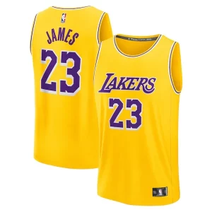 Cool LeBron James Los Angeles Lakers Youth Fast Break Replica Player Jersey Icon Edition Gold