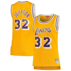Cool Magic Johnson Los Angeles Lakers Women's 1984/85 Hardwood Classics Swingman Jersey Gold