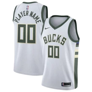 Cool Milwaukee Bucks Nike 2020/21 Swingman Custom Jersey Association Edition White