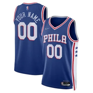 Cool Philadelphia 76ers Nike 2021/22 Diamond Swingman Custom Jersey Icon Edition Royal