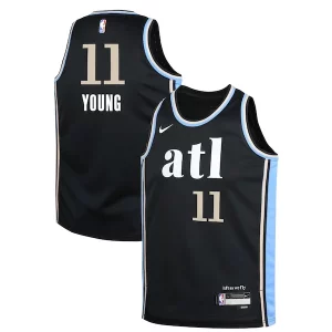 Cool Trae Young Atlanta Hawks Nike Youth Swingman Replica Jersey City Edition Black