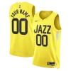 Cool Utah Jazz Nike Unisex Swingman Custom Jersey Gold Icon Edition