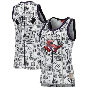Cool Vince Carter Toronto Raptors Women's 1998 Doodle Swingman Jersey White