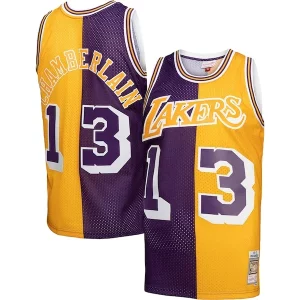Cool Wilt Chamberlain Los Angeles Lakers Hardwood Classics 1971/72 Split Swingman Jersey Purple/Gold