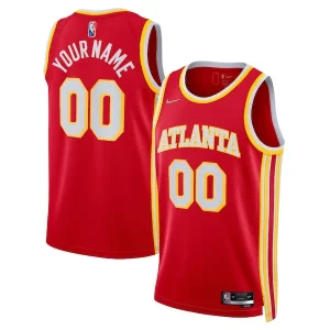 Fantastic Atlanta Hawks Nike 2021/22 Diamond Swingman Custom Jersey Icon Edition Red