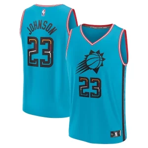 Fantastic Cameron Johnson Phoenix Suns Youth 2022/23 Fast Break Jersey City Edition Turquoise