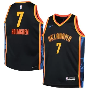 Fantastic Chet Holmgren Oklahoma City Thunder Nike Youth 2024/25 Swingman Player Jersey City Edition Black