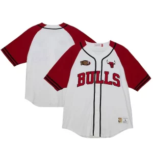Fantastic Chicago Bulls Practice Day Baseball Jersey White