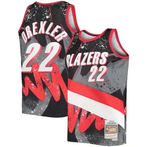 Fantastic Clyde Drexler Portland Trail Blazers Hardwood Classics 1991/92 Hyper Hoops Swingman Jersey Black