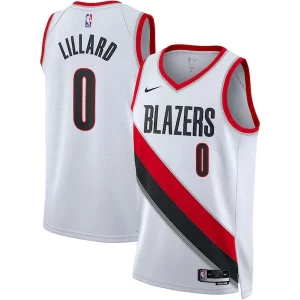 Fantastic Damian Lillard Portland Trail Blazers Nike Unisex Swingman Jersey Association Edition White/Black