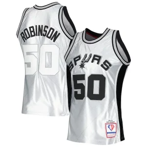 Fantastic David Robinson San Antonio Spurs 1998/99 Hardwood Classics 75th Anniversary Swingman Jersey Platinum