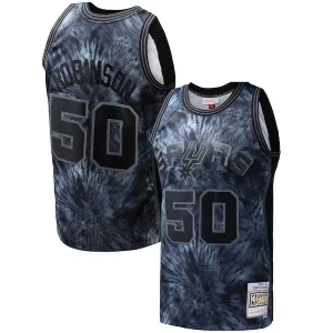 Fantastic David Robinson San Antonio Spurs Hardwood Classics 1998/99 Tie Dye Swingman Jersey Black