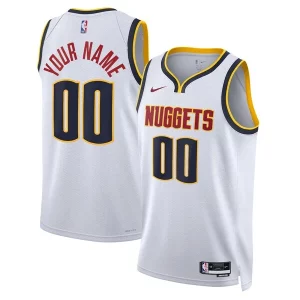 Fantastic Denver Nuggets Nike Unisex Swingman Custom Jersey White Association Edition