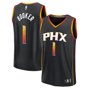 Fantastic Devin Booker Phoenix Suns Fast Break Replica Player Jersey Statement Edition Black
