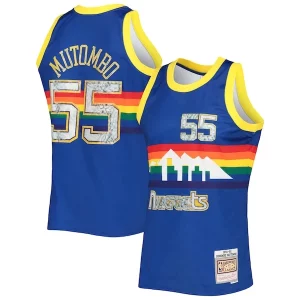 Fantastic Dikembe Mutombo Denver Nuggets 1996/97 Hardwood Classics NBA 75th Anniversary Diamond Swingman Jersey Royal