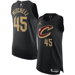Fantastic Donovan Mitchell Cleveland Cavaliers Jordan Brand Authentic Player Jersey Statement Edition Black
