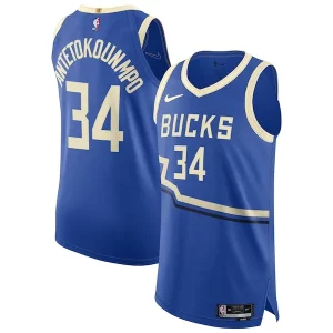 Fantastic Giannis Antetokounmpo Milwaukee Bucks Nike 2024/25 Authentic Player Jersey City Edition Royal