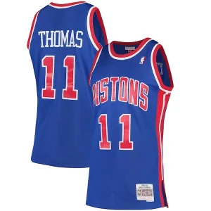 Fantastic Isiah Thomas Detroit Pistons 1988/89 Hardwood Classics Swingman Jersey Blue