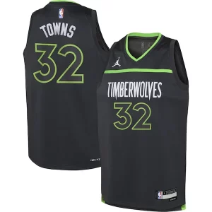 Fantastic Karl Anthony Towns Minnesota Timberwolves Jordan Brand Youth Swingman Jersey Statement Edition Black