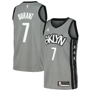 Fantastic Kevin Durant Brooklyn Nets Nike Swingman Player Jersey Statement Edition Gray/Blue