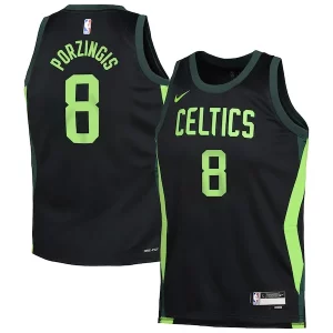 Fantastic Kristaps Porzingis Boston Celtics Nike Youth 2024/25 Swingman Player Jersey City Edition Black
