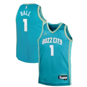 Fantastic LaMelo Ball Charlotte Hornets Jordan Brand Youth Swingman Replica Jersey City Edition Teal