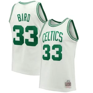 Fantastic Larry Bird Boston Celtics Hardwood Classics 1985/86 Swingman Jersey White/Kelly Green