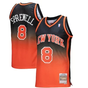 Fantastic Latrell Sprewell New York Knicks 1998/99 Hardwood Classics Fadeaway Swingman Player Jersey Orange/Black