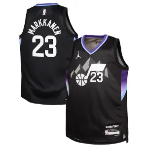 Fantastic Lauri Markkanen Utah Jazz Jordan Brand Youth Swingman Jersey Statement Edition Black