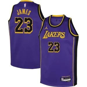 Chic LeBron James Los Angeles Lakers Jordan Brand Youth Performance Swingman Jersey Statement Purple