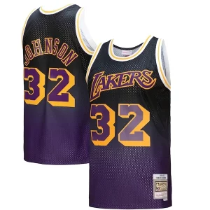 Fantastic Magic Johnson Los Angeles Lakers 1984/85 Hardwood Classics Fadeaway Swingman Player Jersey Purple/Black/Gold