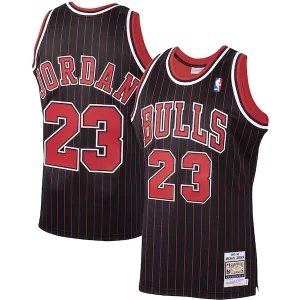 Fantastic Michael Jordan Chicago Bulls 1995/96 Hardwood Classics Authentic Jersey Black/Scarlet/White