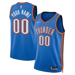 Fantastic Oklahoma City Thunder Nike Unisex Swingman Custom Jersey Blue Icon Edition