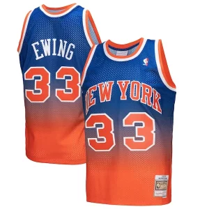 Fantastic Patrick Ewing New York Knicks 1991/92 Hardwood Classics Fadeaway Swingman Player Jersey Orange/Royal