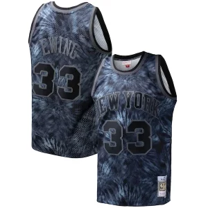 Fantastic Patrick Ewing New York Knicks Hardwood Classics 1991/92 Tie Dye Swingman Jersey Black