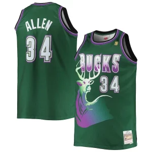 Fantastic Ray Allen Milwaukee Bucks Big & Tall 1996/97 Hardwood Classics Swingman Jersey Hunter Green