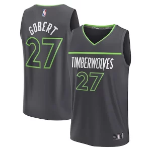 Fantastic Rudy Gobert Minnesota Timberwolves Fast Break Replica Player Jersey Statement Edition Black