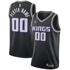 Fantastic Sacramento Kings Jordan Brand Swingman Custom Jersey Statement Edition Black