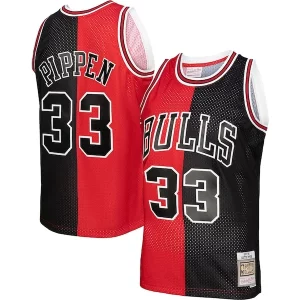Fantastic Scottie Pippen Chicago Bulls Big & Tall Hardwood Classics 1997/98 Split Swingman Jersey Red/Black