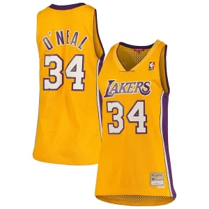 Fantastic Shaquille O'Neal Los Angeles Lakers Women's 1999/00 Hardwood Classics Swingman Jersey Gold