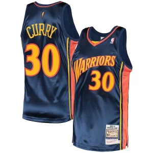 Fantastic Stephen Curry Golden State Warriors 2009/10 Hardwood Classics Authentic Jersey Navy