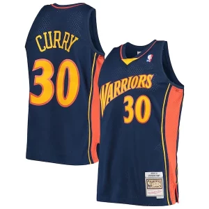 Fantastic Stephen Curry Golden State Warriors Hardwood Classics Swingman Jersey Navy/White