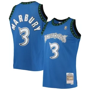 Fantastic Stephon Marbury Minnesota Timberwolves 1996/97 Hardwood Classics Swingman Jersey Blue
